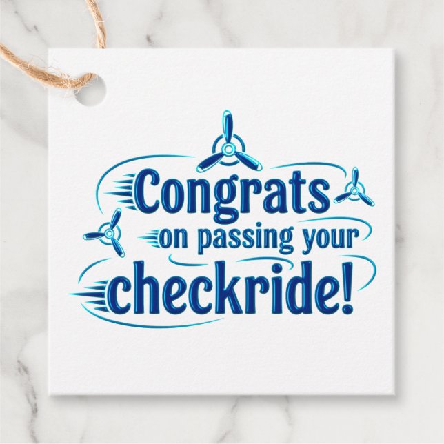 Gratulerar när du kör kontrollen! gåvor etiketter (Framsida)