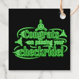 Gratulerar när du kör kontrollen! gåvor etiketter