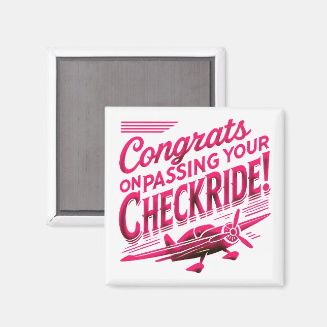 Gratulerar när du kör kontrollen! magnet (Front/Back)