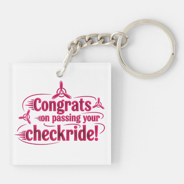 Gratulerar när du kör kontrollen! Nyckelkedja (Baksidan)