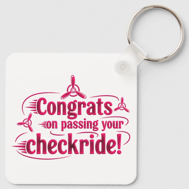 Gratulerar när du kör kontrollen! Nyckelkedja Nyckelring (Baksida)