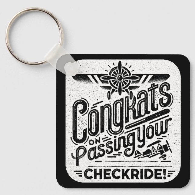 Gratulerar när du kör kontrollen! nyckelring (Framsida)