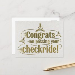 Gratulerar när du kör kontrollen! vykort