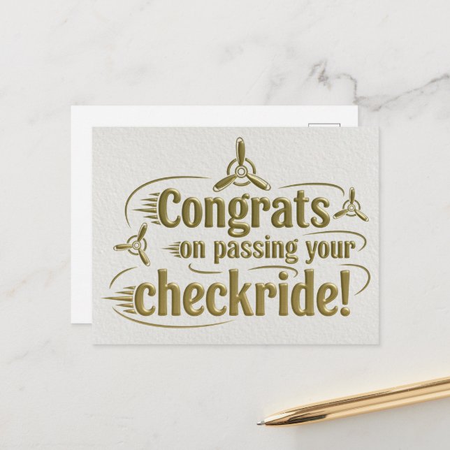 Gratulerar när du kör kontrollen! vykort (Fram/Back In Situ)