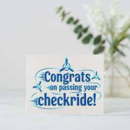 Gratulerar när du kör kontrollen! vykort