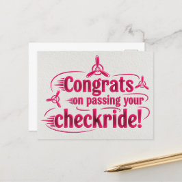 Gratulerar när du kör kontrollen! vykort