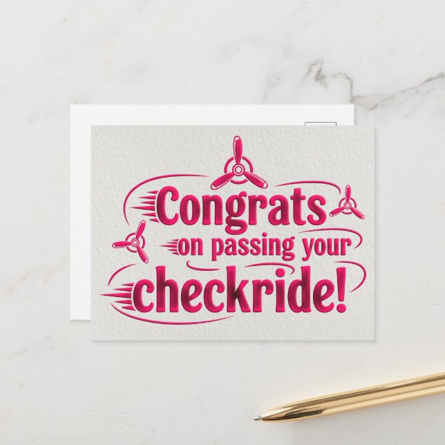 Gratulerar när du kör kontrollen! vykort (Fram/Back In Situ)