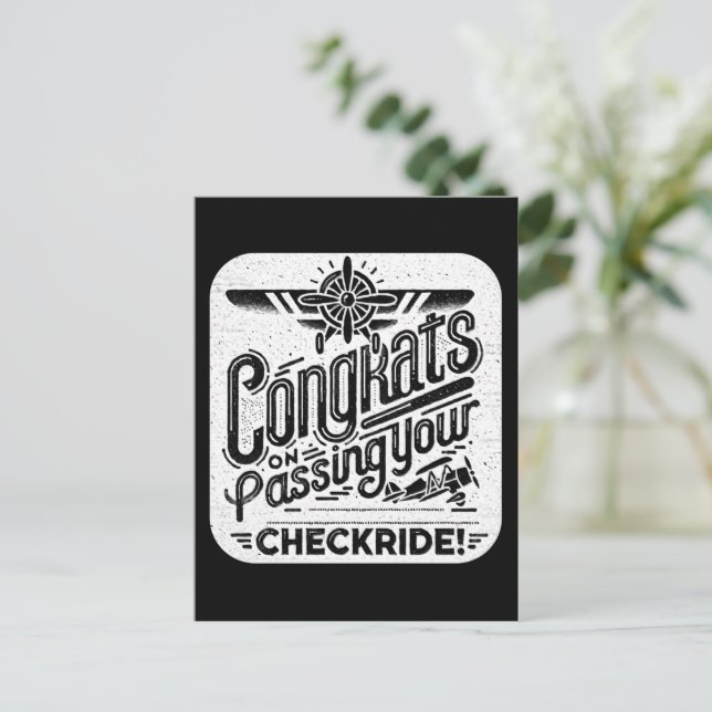 Gratulerar när du kör kontrollen! vykort (Stående Fram)