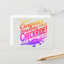 Gratulerar när du kör kontrollen! vykort