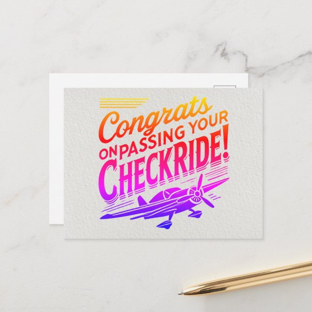 Gratulerar när du kör kontrollen! vykort (Fram/Back In Situ)