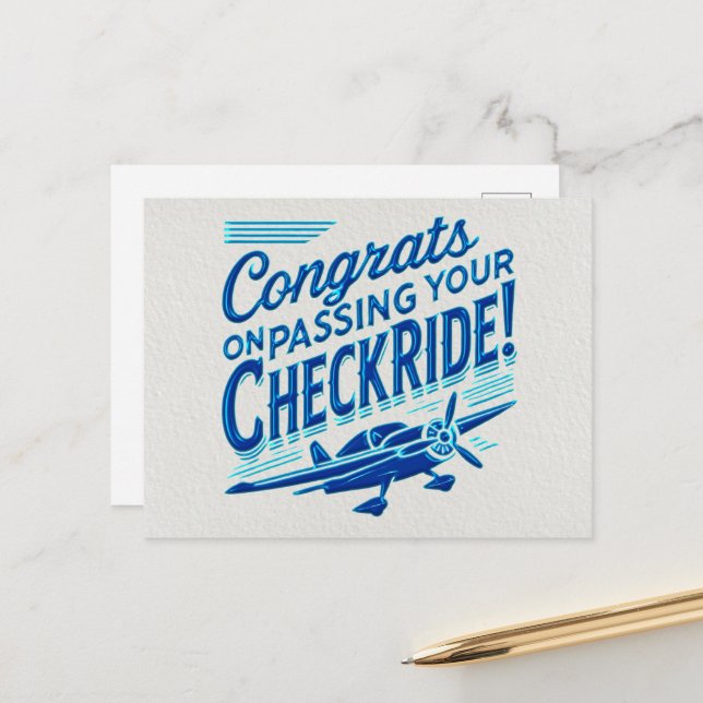 Gratulerar när du kör kontrollen! vykort (Fram/Back In Situ)