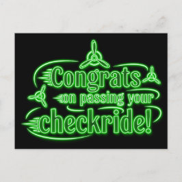 Gratulerar när du kör kontrollen! vykort