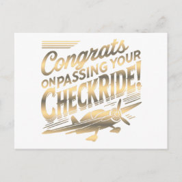Gratulerar när du kör kontrollen! vykort