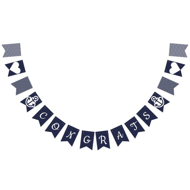 Gratulerar Nautisk bunt Vimplar (Alla)