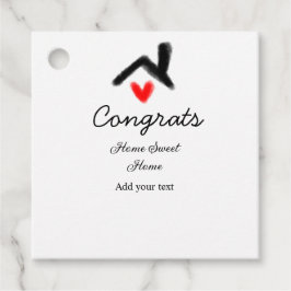 Gratulerar ny bosättningsägare vid invigningen av  gåvor etiketter