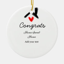 Gratulerar ny bosättningsägare vid invigningen av  julgransprydnad keramik