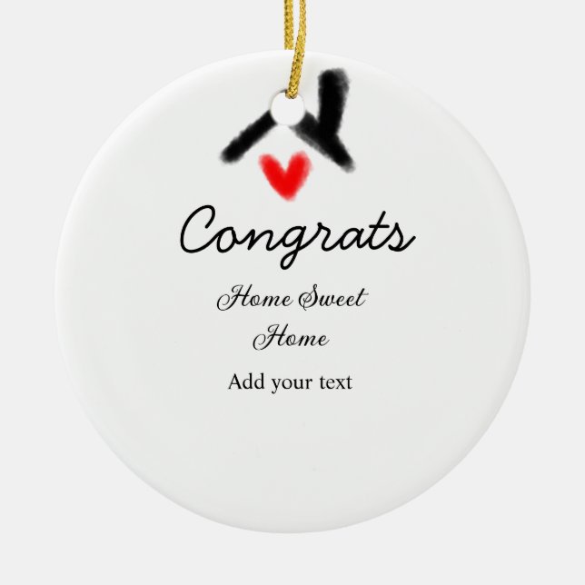 Gratulerar ny bosättningsägare vid invigningen av  julgransprydnad keramik (Framsidan)