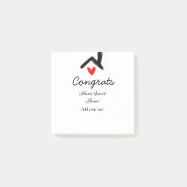 Gratulerar ny bosättningsägare vid invigningen av  post-it block