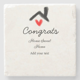 Gratulerar ny bosättningsägare vid invigningen av  stenunderlägg