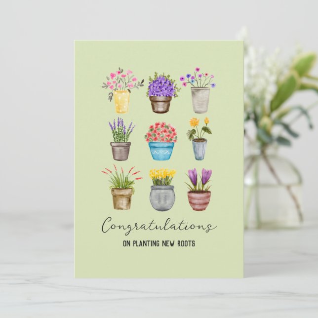 Gratulerar om planering av nya rötter till New Hom Kort (Stående Fram)