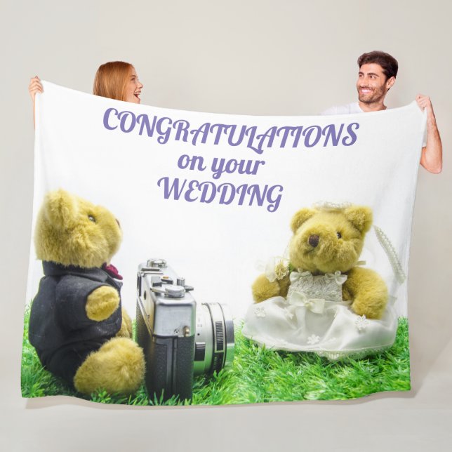 GRATULERAR på BRÖLLOP Fleecefilt (På plats)