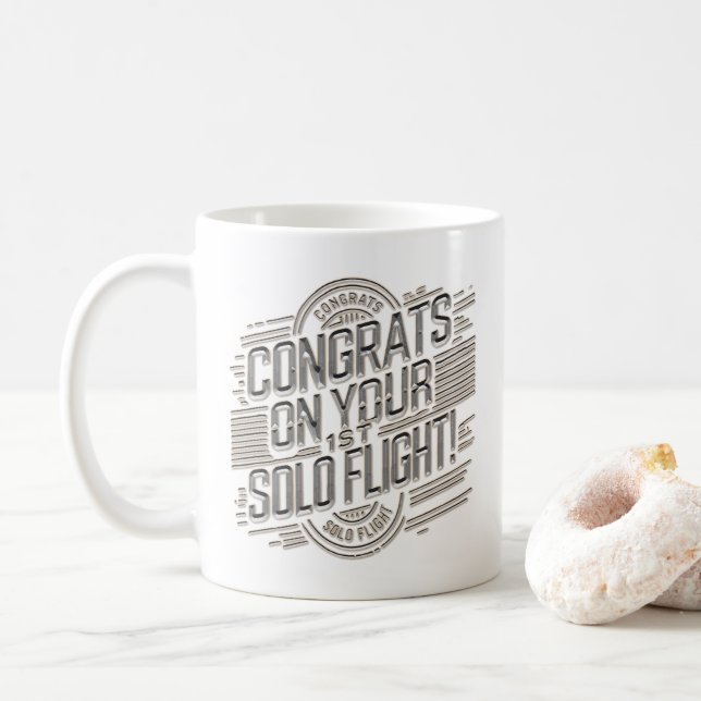 Gratulerar på din första Solo-flygkaffe Mugg (Med munk)