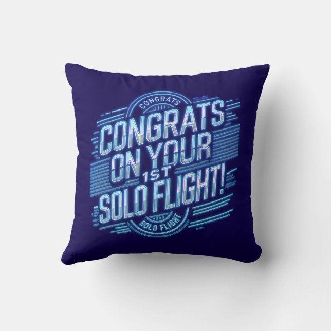 Gratulerar på din första Solo-flygning Kudde (Baksida)