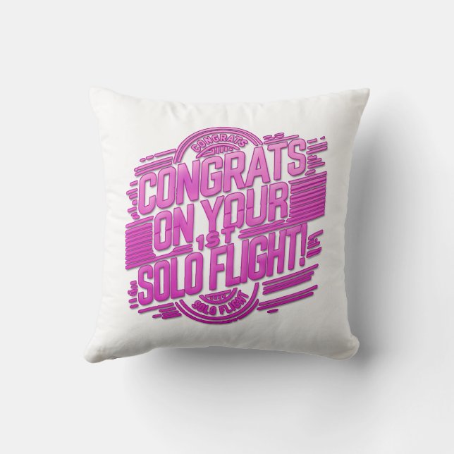 Gratulerar på din första Solo-flygning Kudde (Baksida)