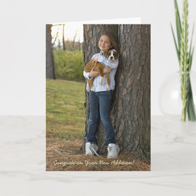 Gratulerar på din nya Hund... Hund för flicka och  Kort (Framsida)