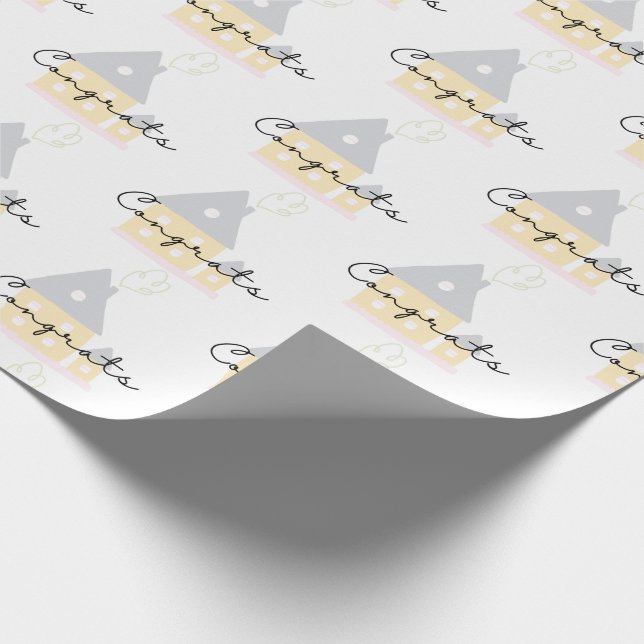 Gratulerar på din nya Papper för hemmet Presentpapper (Hörn)