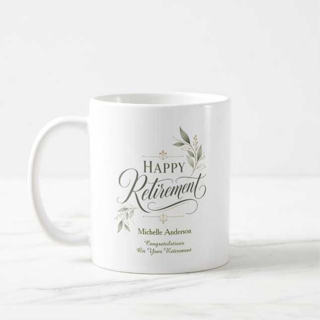 Gratulerar på din pension Personlig  Kaffemugg (Vänster)