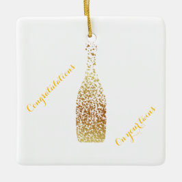 Gratulerar på dina twillingar julgransprydnad keramik