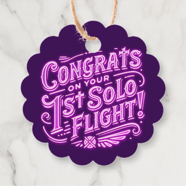 Gratulerar på ditt första Solo-flyg! Gåvor Etiketter (Baksida)