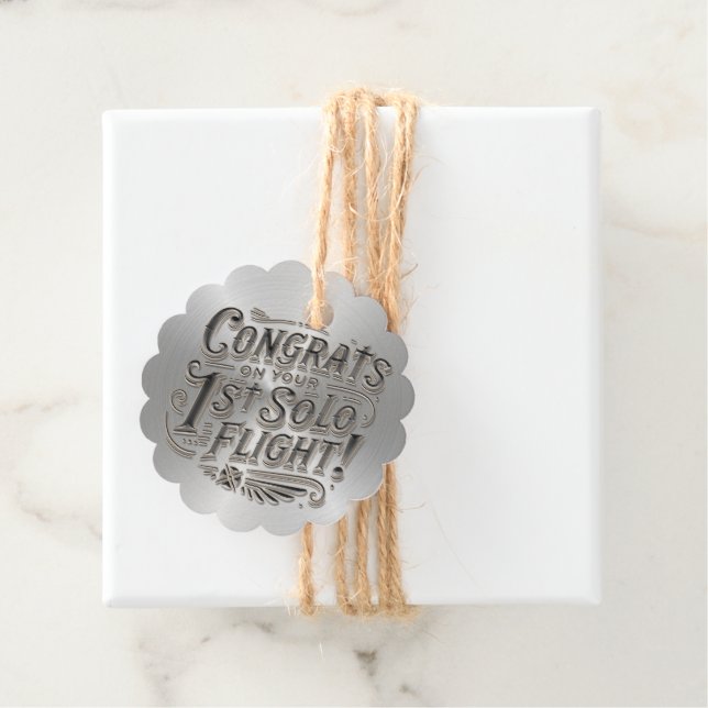 Gratulerar på ditt första Solo-flyg! Gåvor Etiketter (På plats)