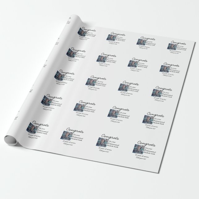 Gratulerar på pension lägg till bild namn datum mi presentpapper (Utrullad)