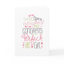 Gratulerar på Perfekten Little Girl Birth Card