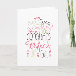 Gratulerar på Perfekten Little Girl Birth Card Kort