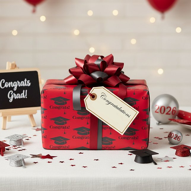 Gratulerar! Papper för radbyte av studentmössa Presentpapper (Skapare uppladdad)