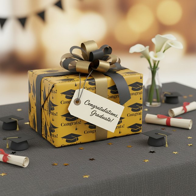 Gratulerar! Papper för radbyte av studentmössa Presentpapper (Skapare uppladdad)