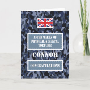 Gratulerar "Passing out Camouflage British Navy Ba Kort