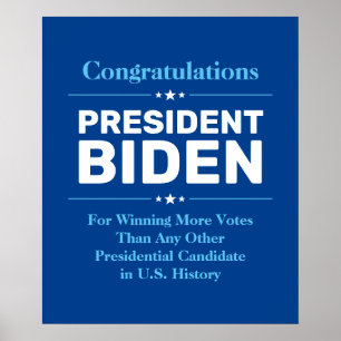 Gratulerar president Biden mest röstad kandidat Bl Poster