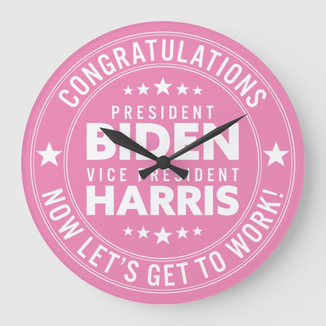 Gratulerar president Biden, VP Harris! Anpassnings Stor Klocka (Framsida)