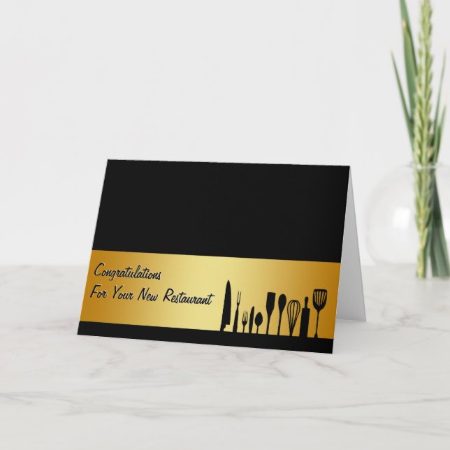 Gratulerar Restaurang Nytt Visitkort Kort (Framsida)