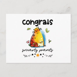 Gratulerar Smart Byxor Tecknad Cat Vykort