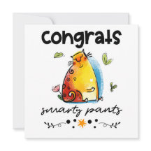 Gratulerar Smarty Byxor Funny Cat-Tecknad