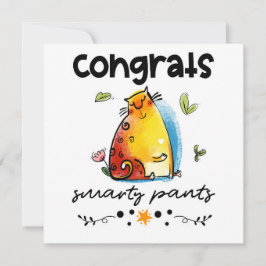 Gratulerar Smarty Byxor Funny Cat-Tecknad Kort