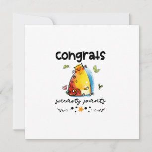 Gratulerar Smarty Byxor Funny Cat-Tecknad Kort