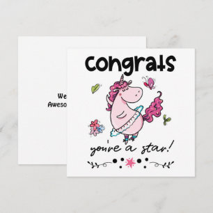 Gratulerar Star Tecknad Dancing Unicorn Humor Card Kort