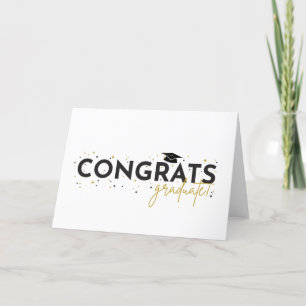 Gratulerar! Student Black and Guld Card Tack Kort