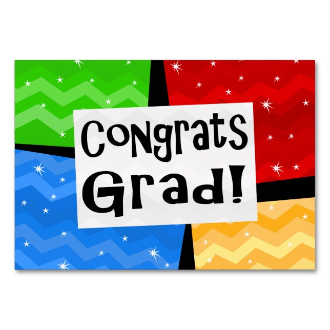 Gratulerar Studentfest för Festive Multifärgad Bordsnummer (Framsidan)